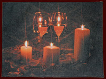Candle and Glass Place Mat